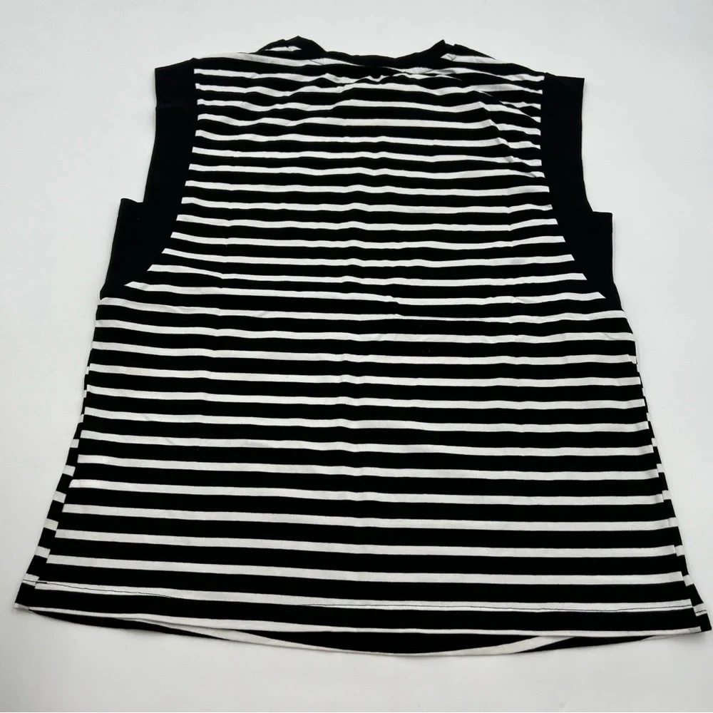 Women’s Dokotoo black‎ and white striped sleeveless shirt SZ S. NWT - Picture 3 of 6